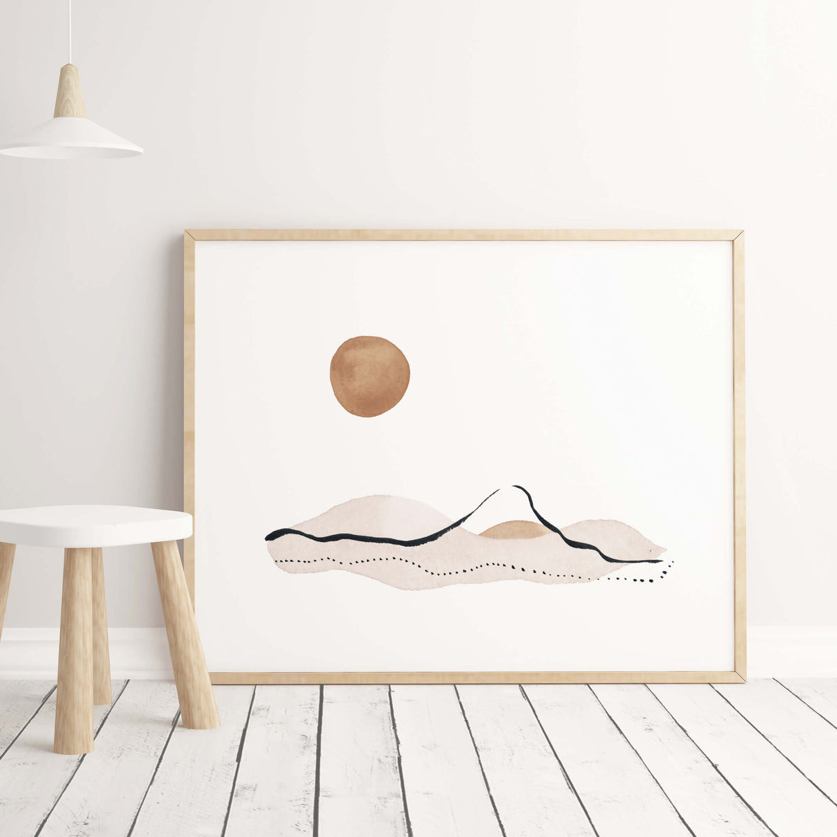 Abstract Landscape and Botanical Prints - Brown - Beige - Black - Set of 6