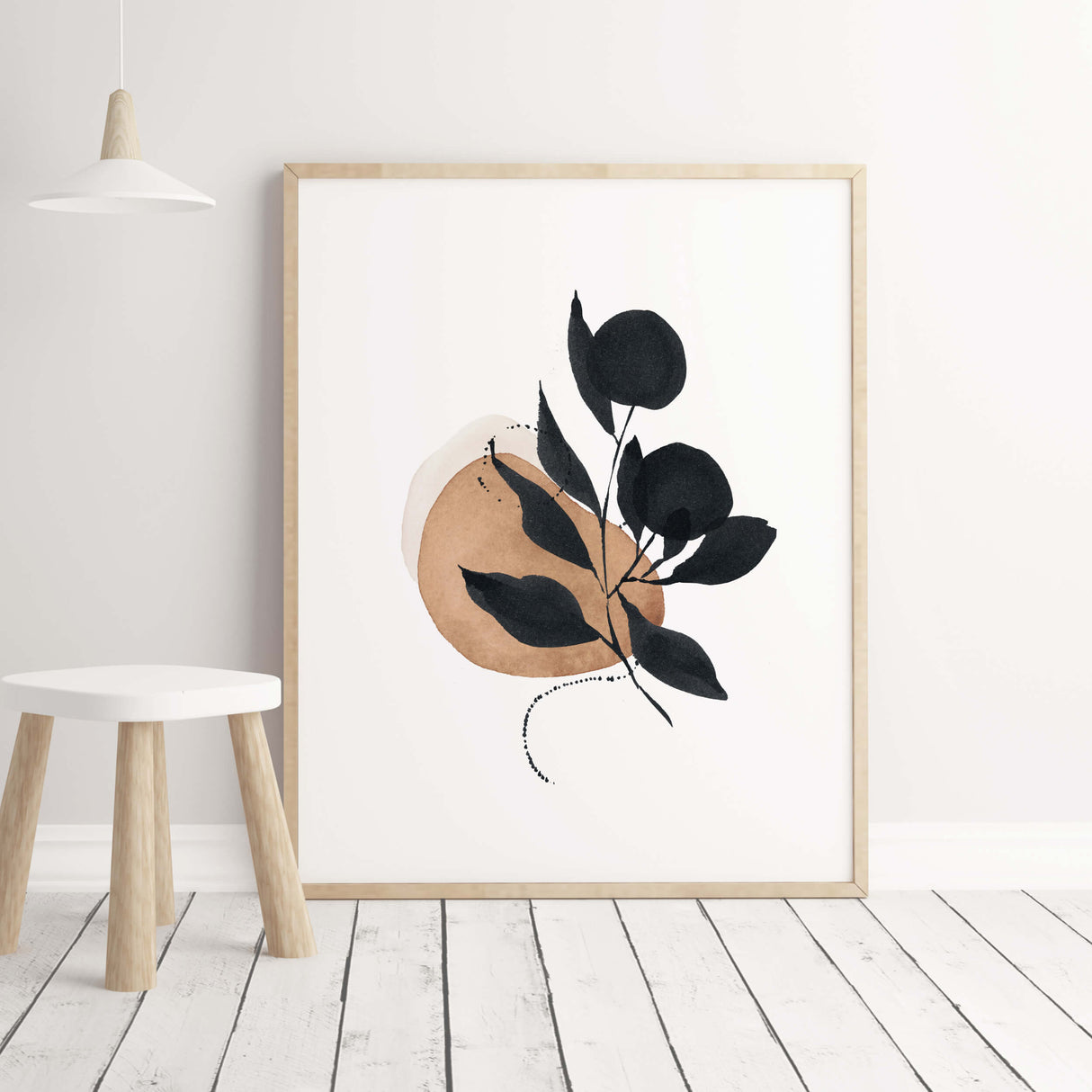 Abstract Landscape and Botanical Prints - Brown - Beige - Black - Set of 6