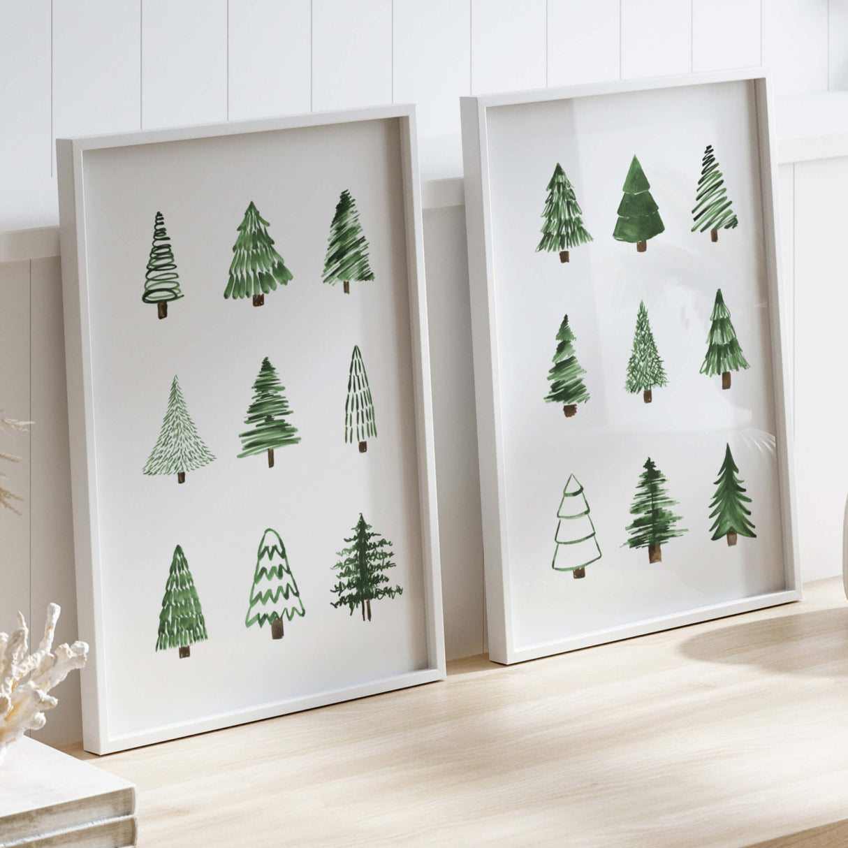 Minimal christmas tree print for minimal christmas home decor.