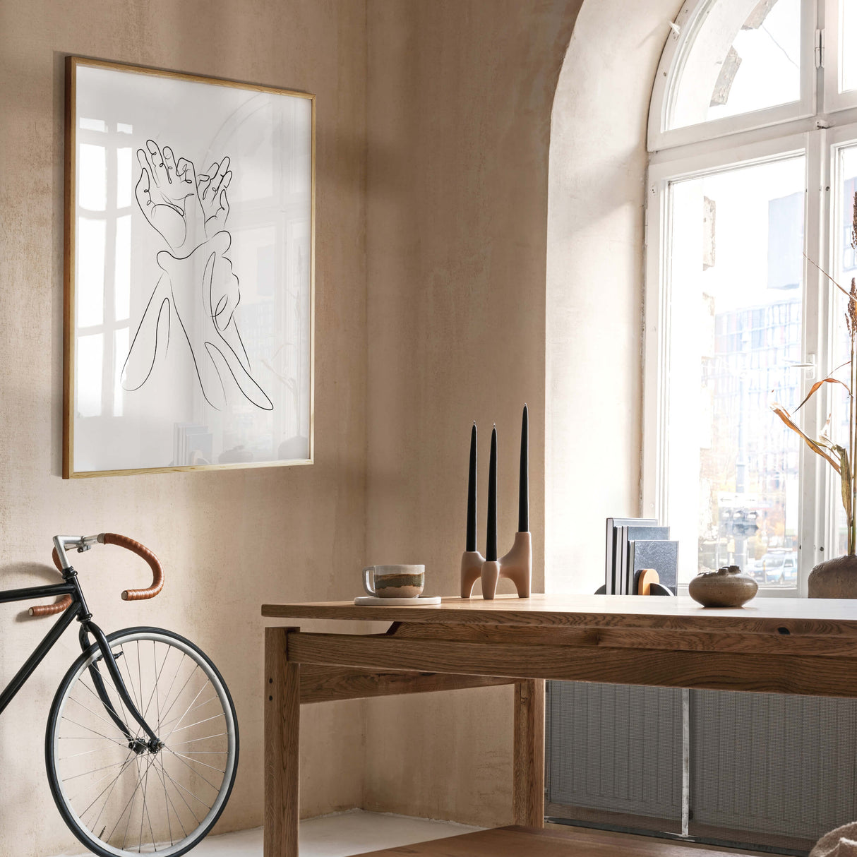 Erotic couple line art print for black and white minimalist home decor, bedroom, living room decor.