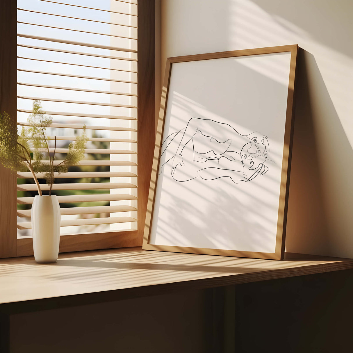 Abstract line art print for minimalist home decor, living room decor, sex home decor, bedroom decor.