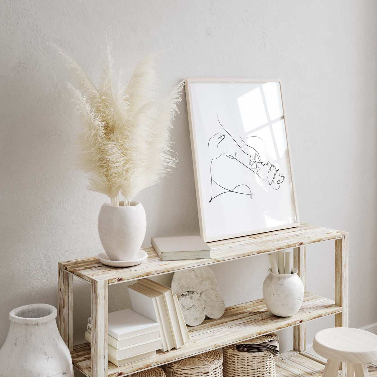 Man licks woman, woman is on top line art print for minimalist home decor, bedroom, living room decor.