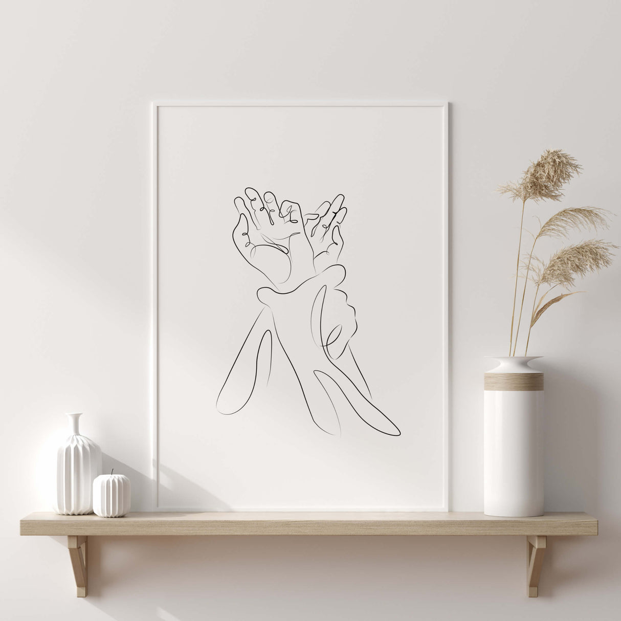 Erotic line art print for black and white minimalist home decor, bedroom, living room decor.