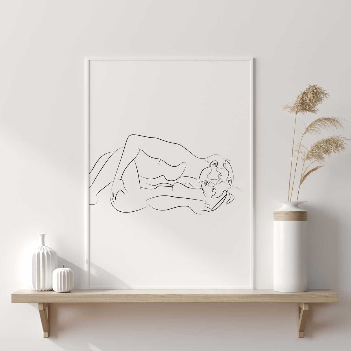 Missionary sex position line art print for minimalist home decor, living room decor, sex home decor, bedroom decor.