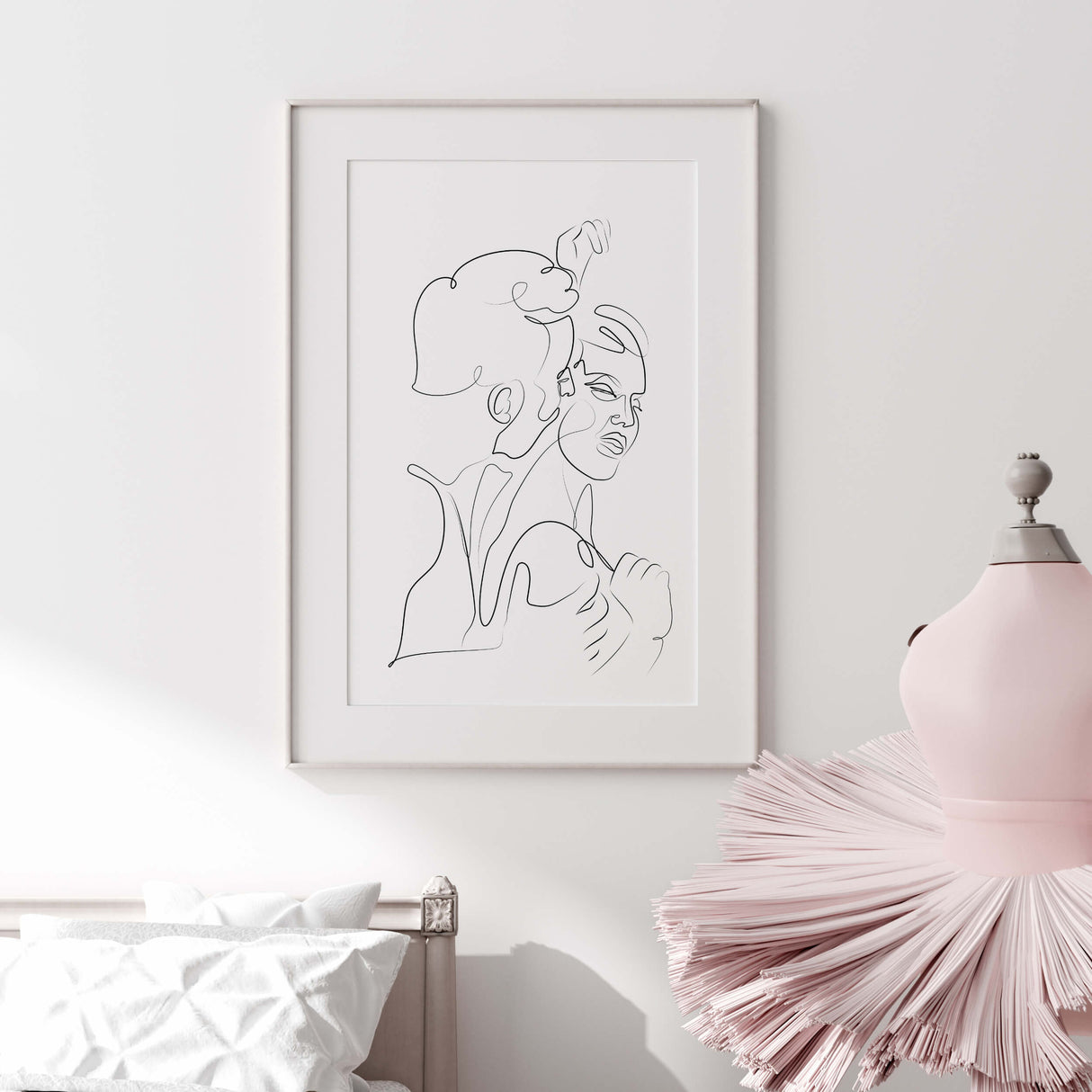 Sex couple line art print for black and white minimalist home decor, bedroom decor, livingroom decor, sex home decor.