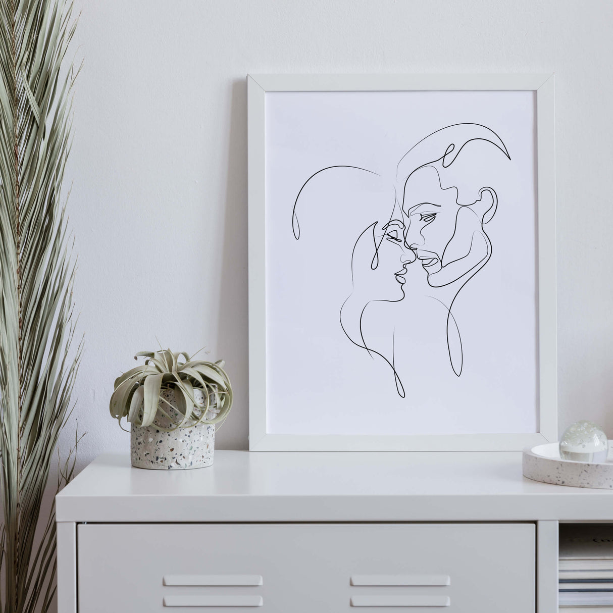 Couple line art print for black and white minimalist home decor and erotica home decor, bedroom and living room decor.