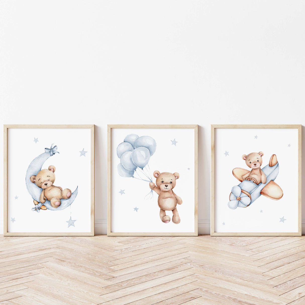 Set of 3 teddy bear prints