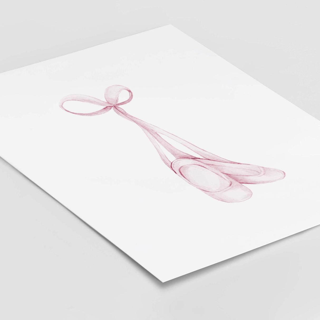 Watercolor ballerina shoes printable for pink girls nursery decor.