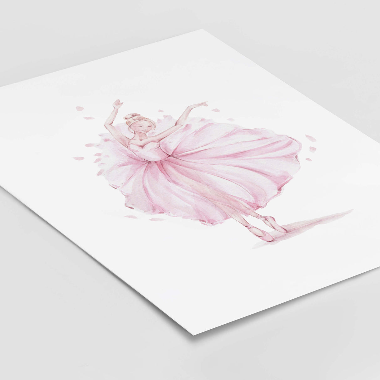 Watercolor pink ballerina print