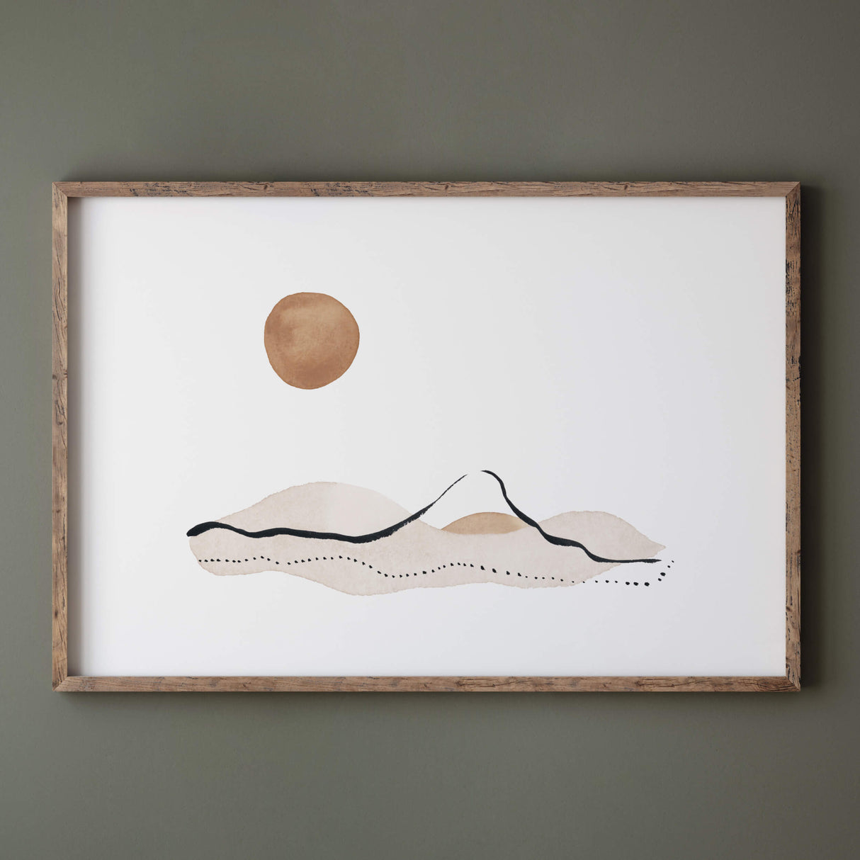 Abstract Landscape and Botanical Prints - Brown - Beige - Black - Set of 6