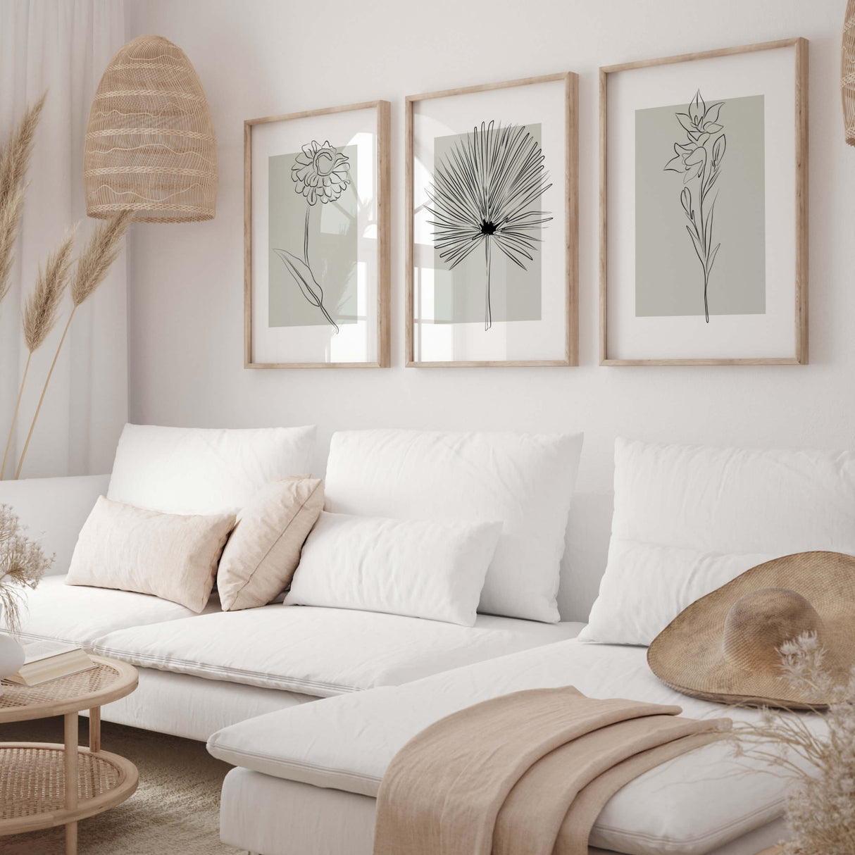 Abstract flower line art poster with sage green background for neutral home decor, abstract home decor, modern home decor, scandinavian home decor, beige home decor, white home decor.