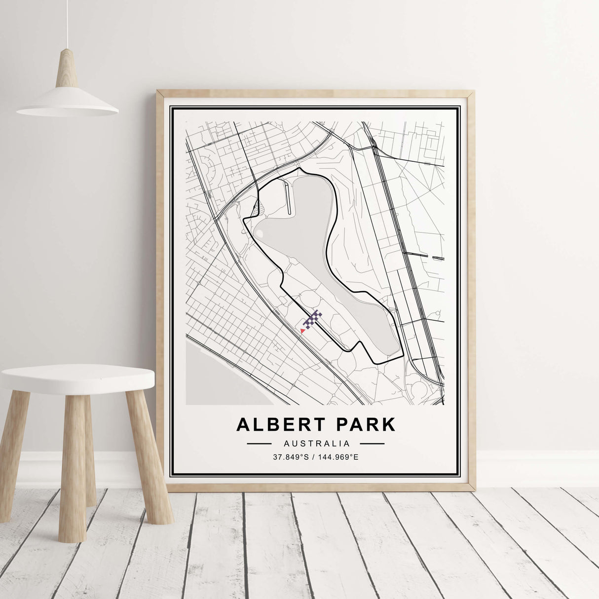 Albert Park Formula1 poster for minimalist home decor.