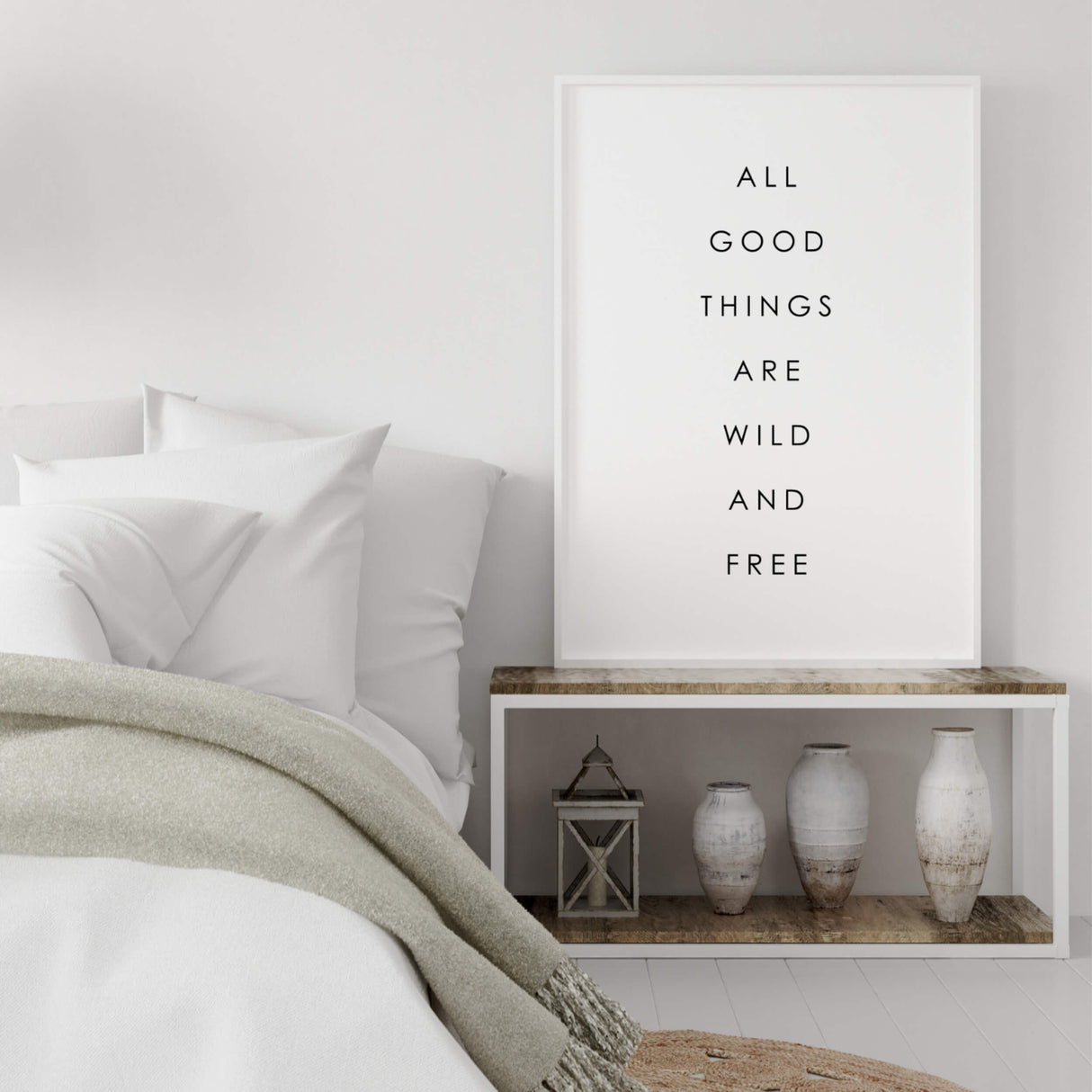 all good things are wild and free print for quote minimalist home decor