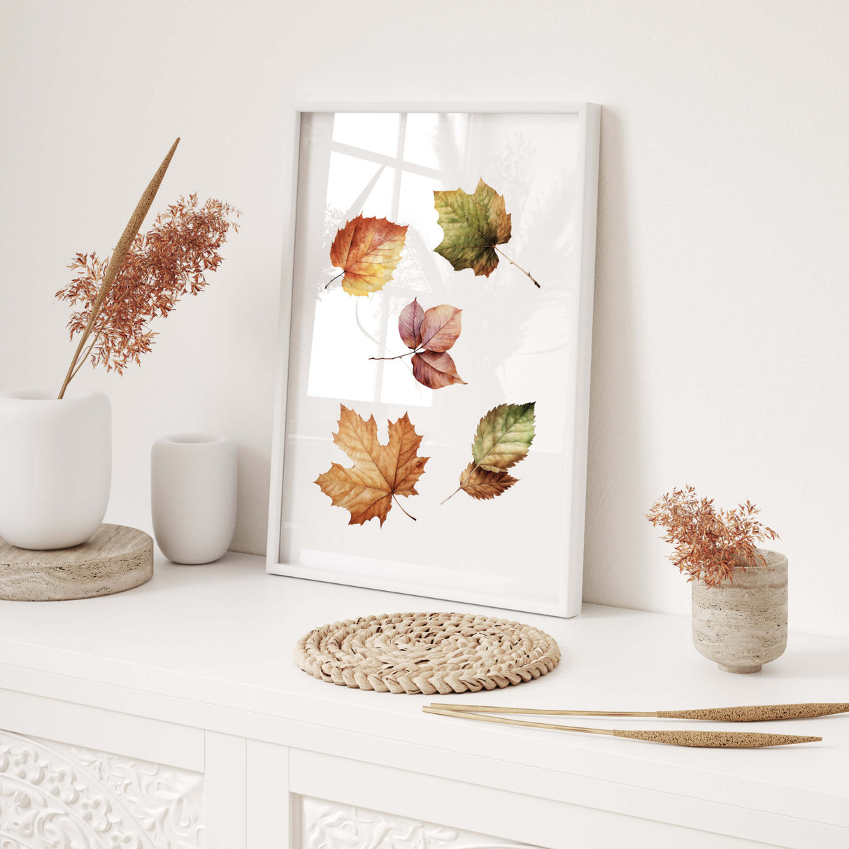 Fall leaves print for autumn home decor