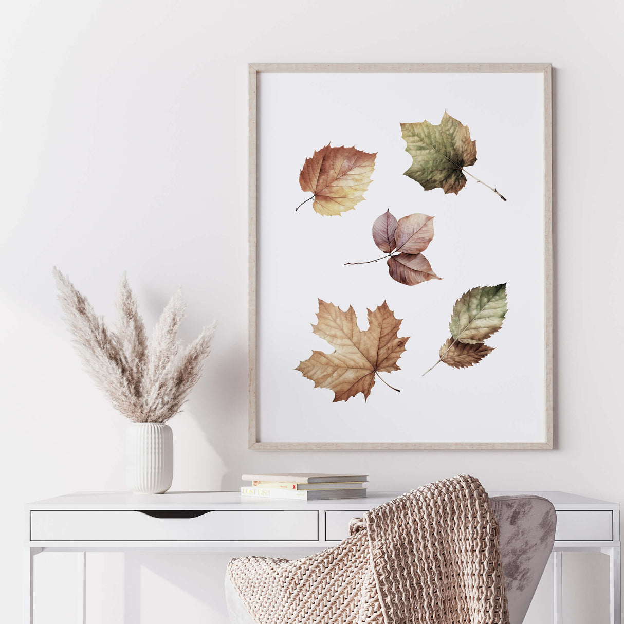 Watercolor fall printable for boho home decor.