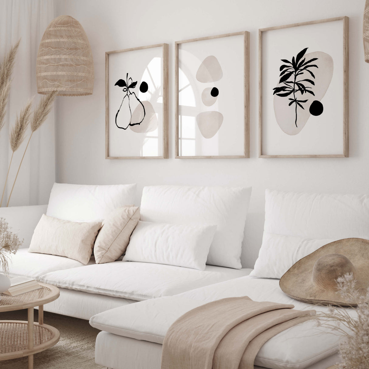 Watercolor abstract printable in stone white, beige and black colors for neutral home decor, minimalist home decor, abstract home decor, white home decor, beige home decor, wabi sabi home decor.