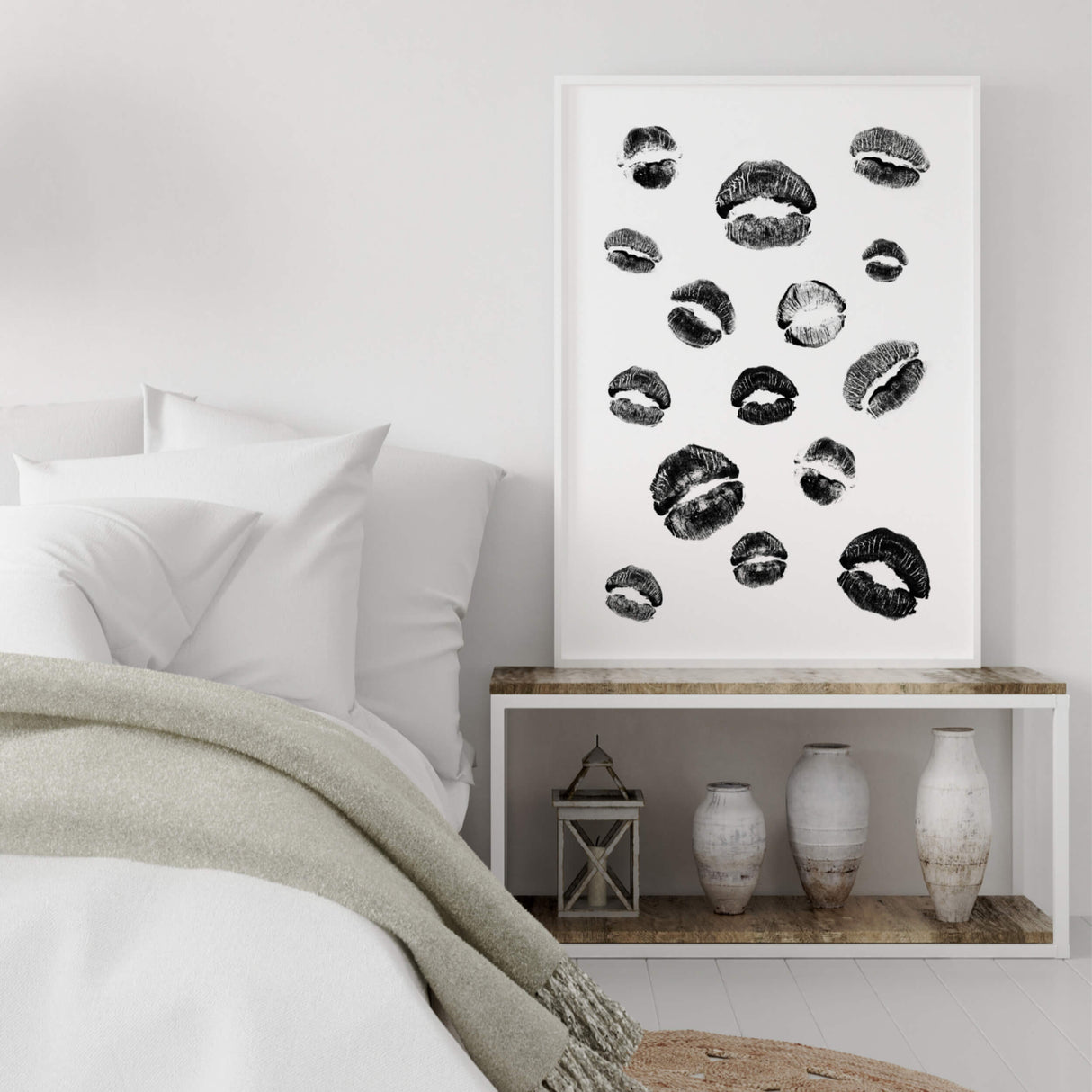 Black lips poster for fashion home decor, love home decor, valentine's day home decor.