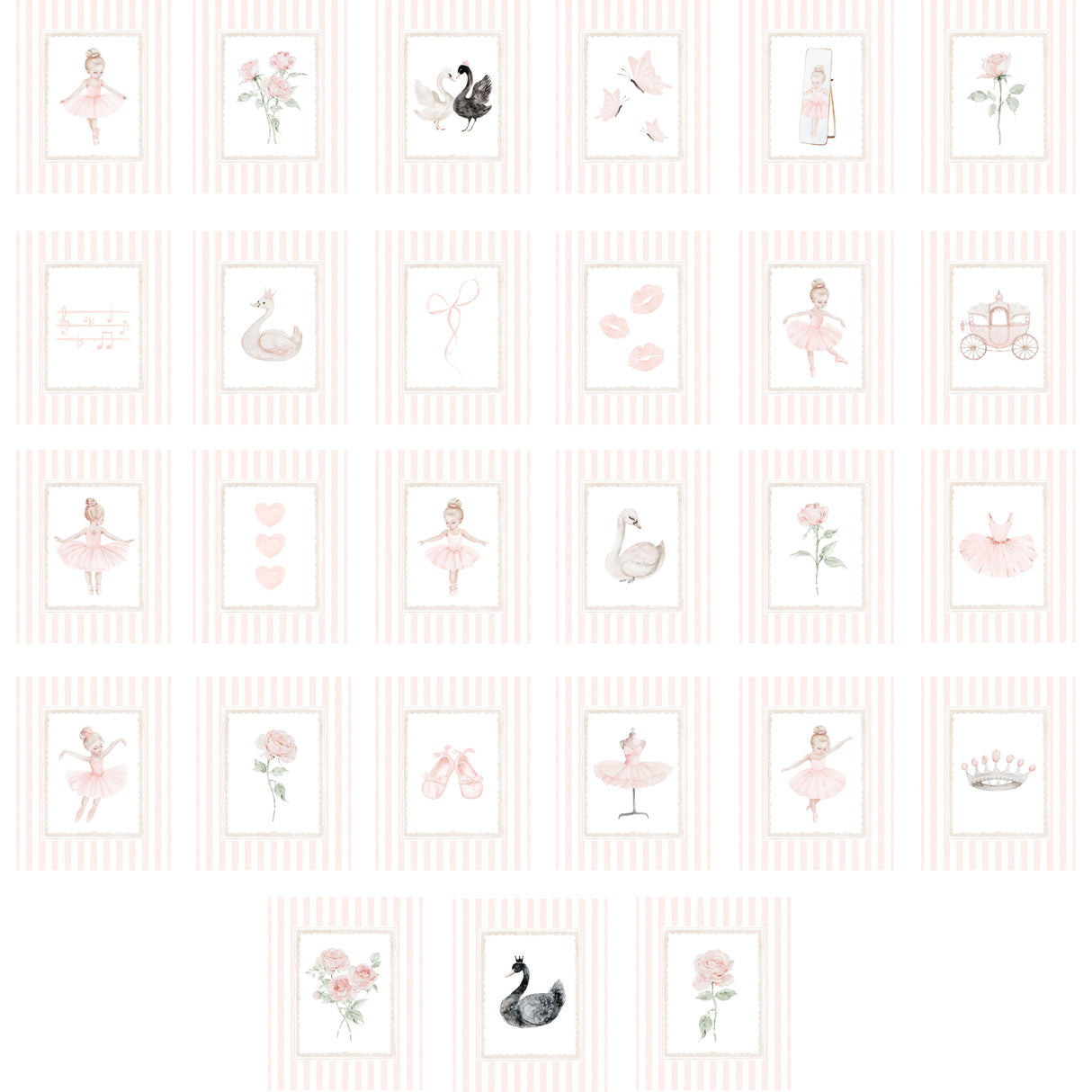 Watercolor ballerina prints pastel pink nursery wall decor instant download