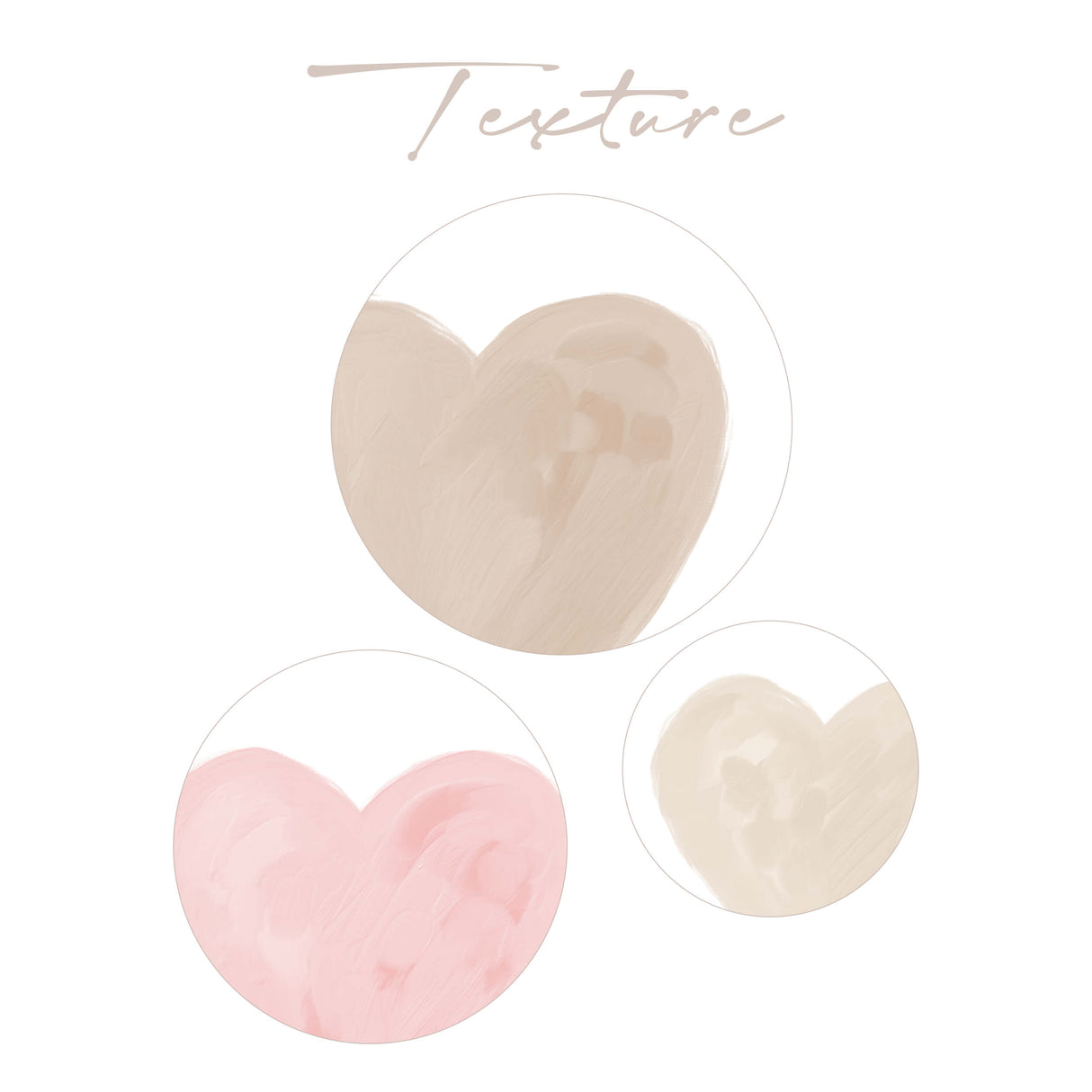 Pink beige brown baby girls nursery decor with hearts with pastel palette colors