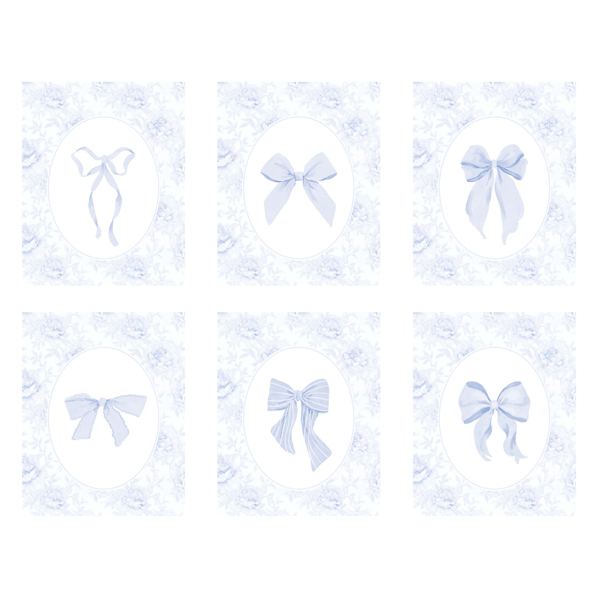 Classic baby room wall art printable with light blue bows and initials