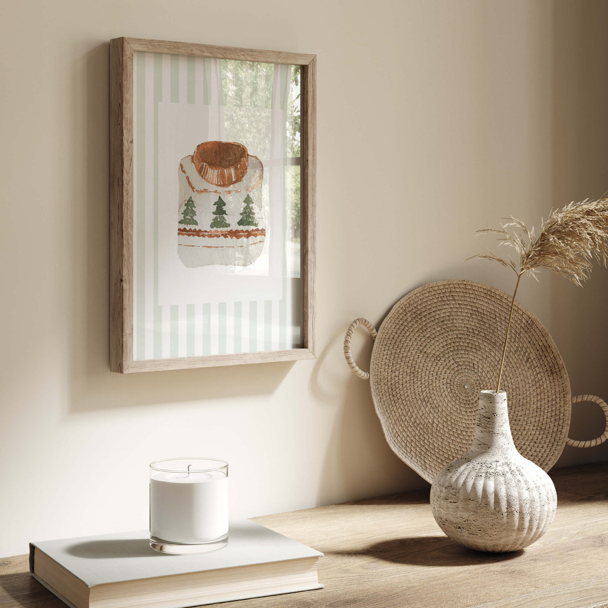 Neutral holiday wall art set of 26 for farmhouse and modern homes.