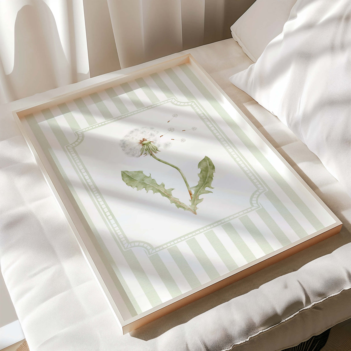 Dandelion print set ideal for boho nursery or gender-neutral kids room