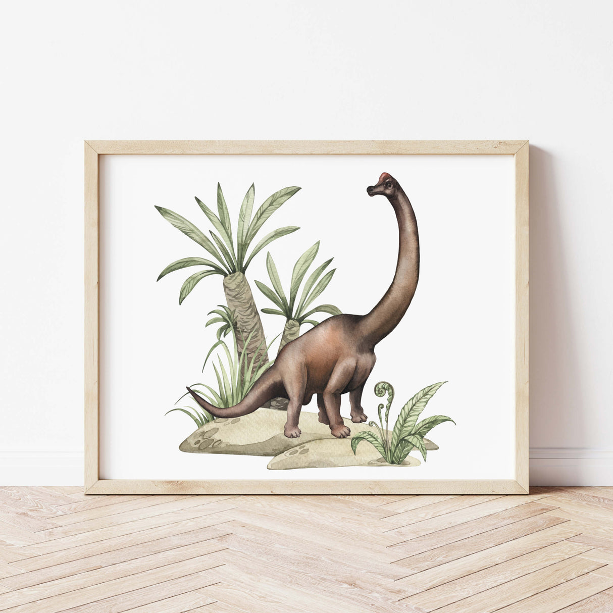 Realistic dinos nursery print