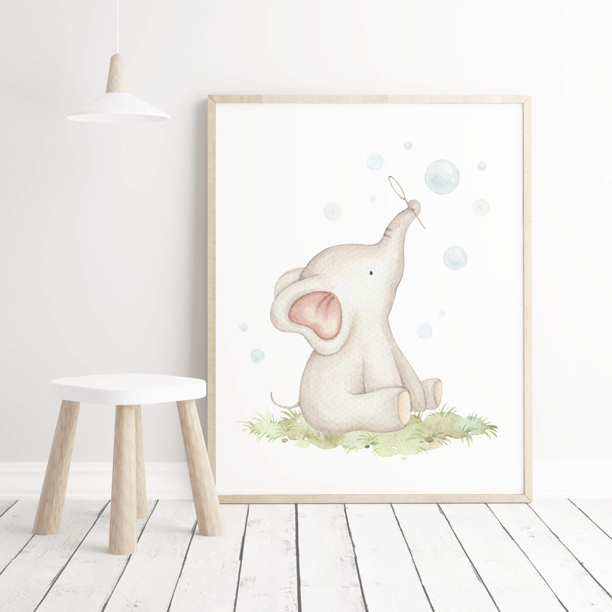 Animals with Bubble Blowers Nursery Prints - Set of 3