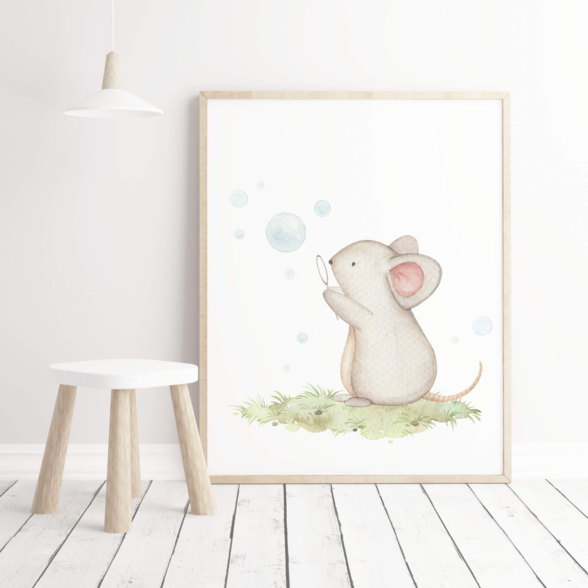 Animals with Bubble Blowers Nursery Prints - Set of 3