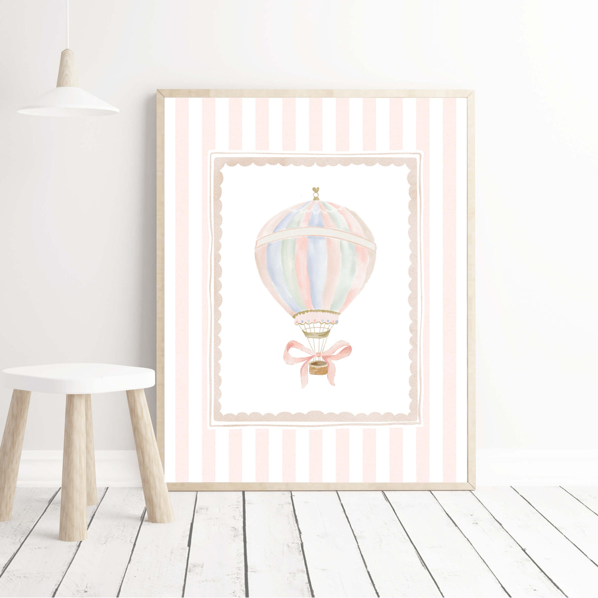 Set of 3 printable nursery wall art for girls featuring fairytale-themed elements