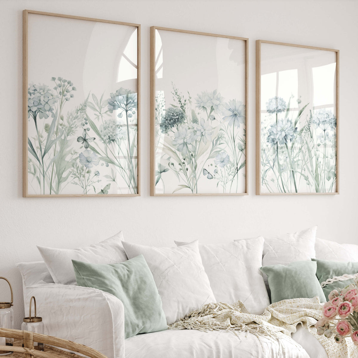 Wildflower Prints - Pastel Colors - Set of 3 – Neutral Nursery Decor