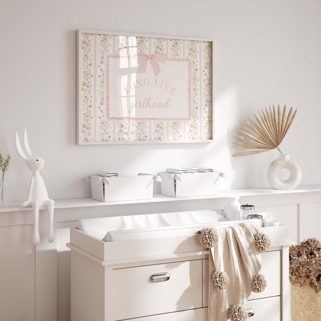 Storybook style nursery wall art printable long live girlhood quote