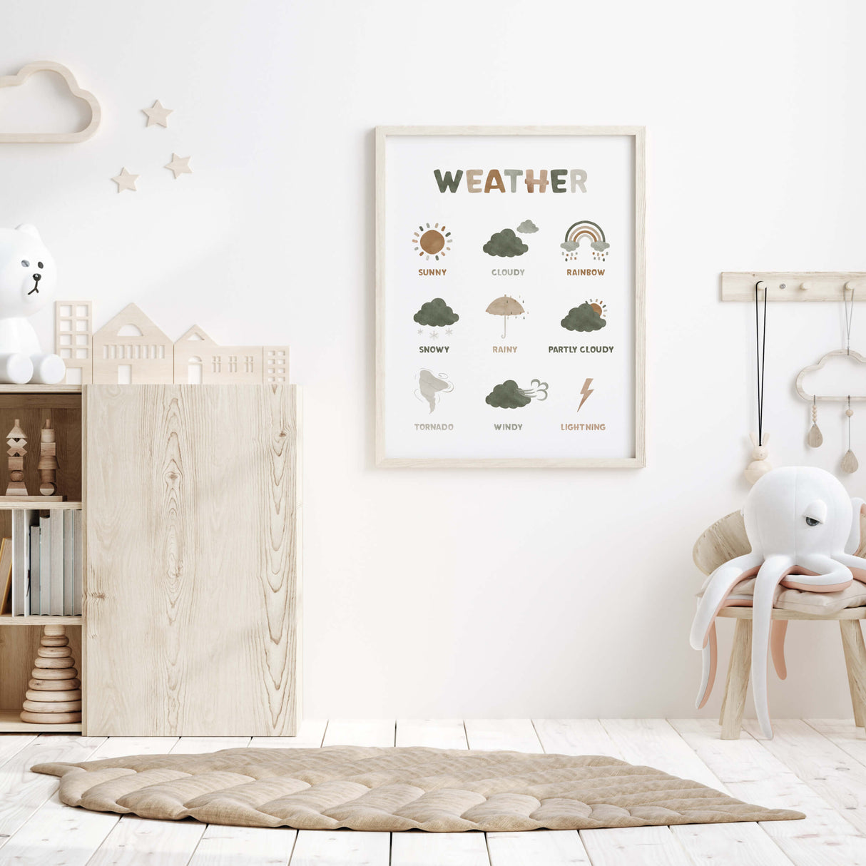Weather Print - Neutral Colors - Educational