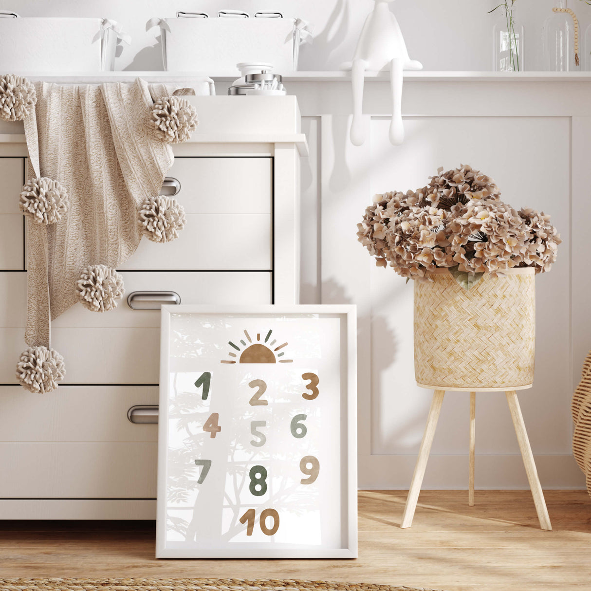 Numbers Print - Neutral Colors - Educational