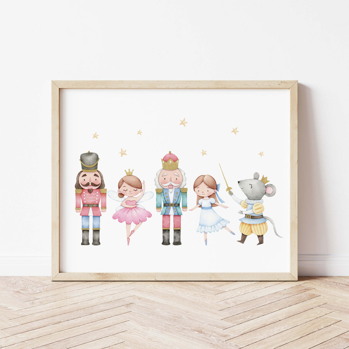 Watercolor nutcracker nursery print for gender neutral nursery decor.