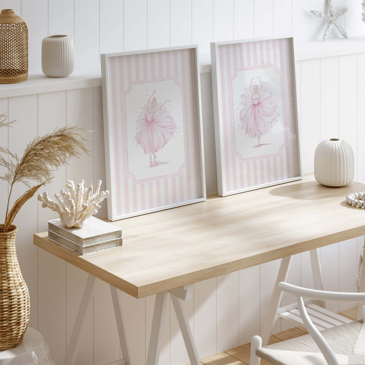 Printable ballerina wall art for baby girl room or little girls bedroom decor