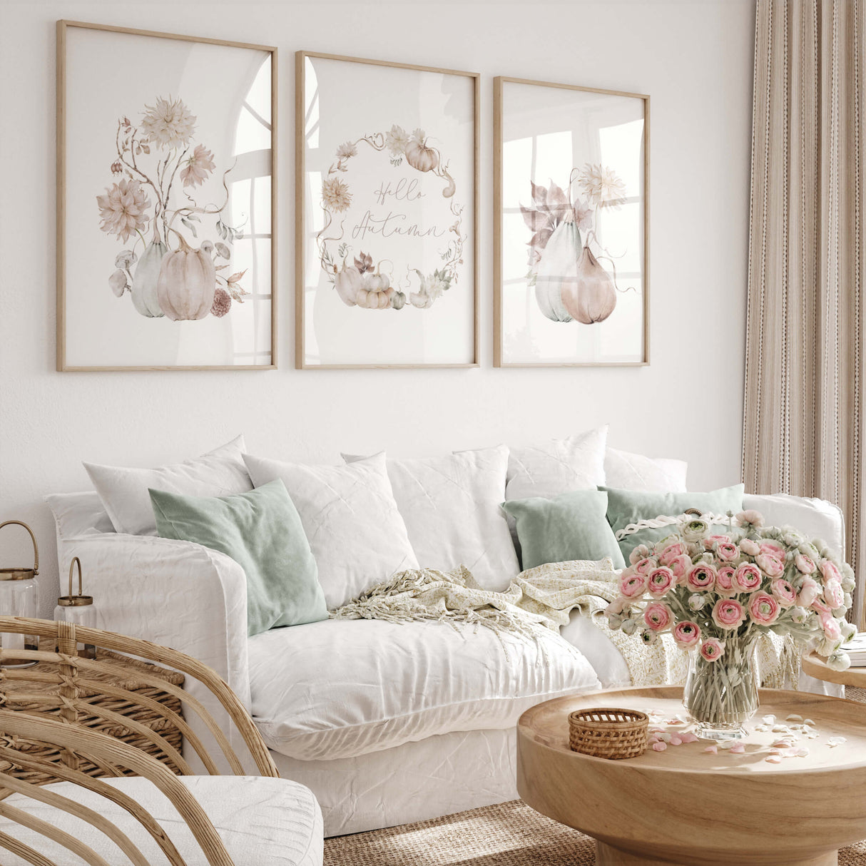 Pumpkin Prints - Hello Autumn - Beige - Set of 3