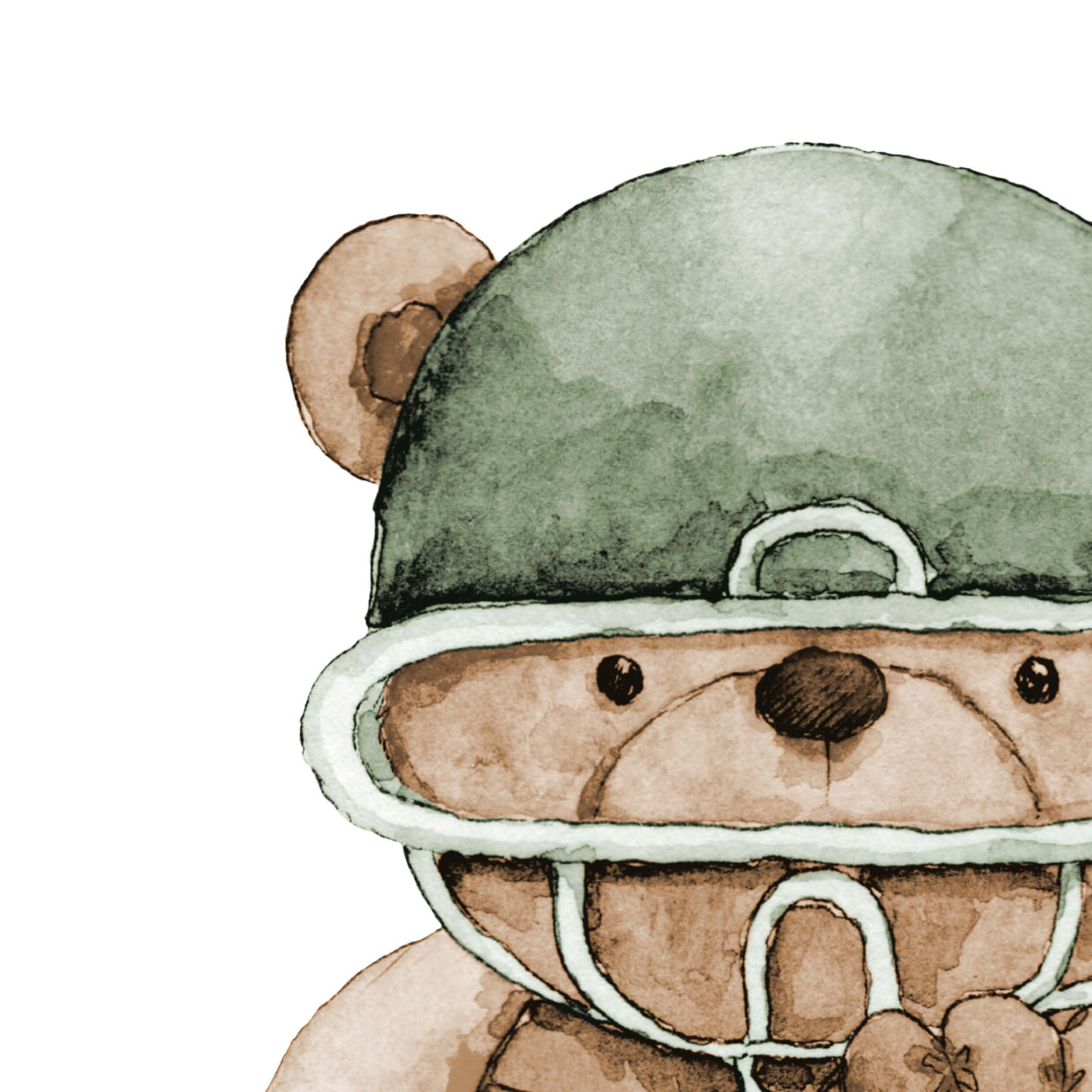 Baseball Nursery Prints with Animals - Sage Green - Beige - Brown - Boys - Set of 8