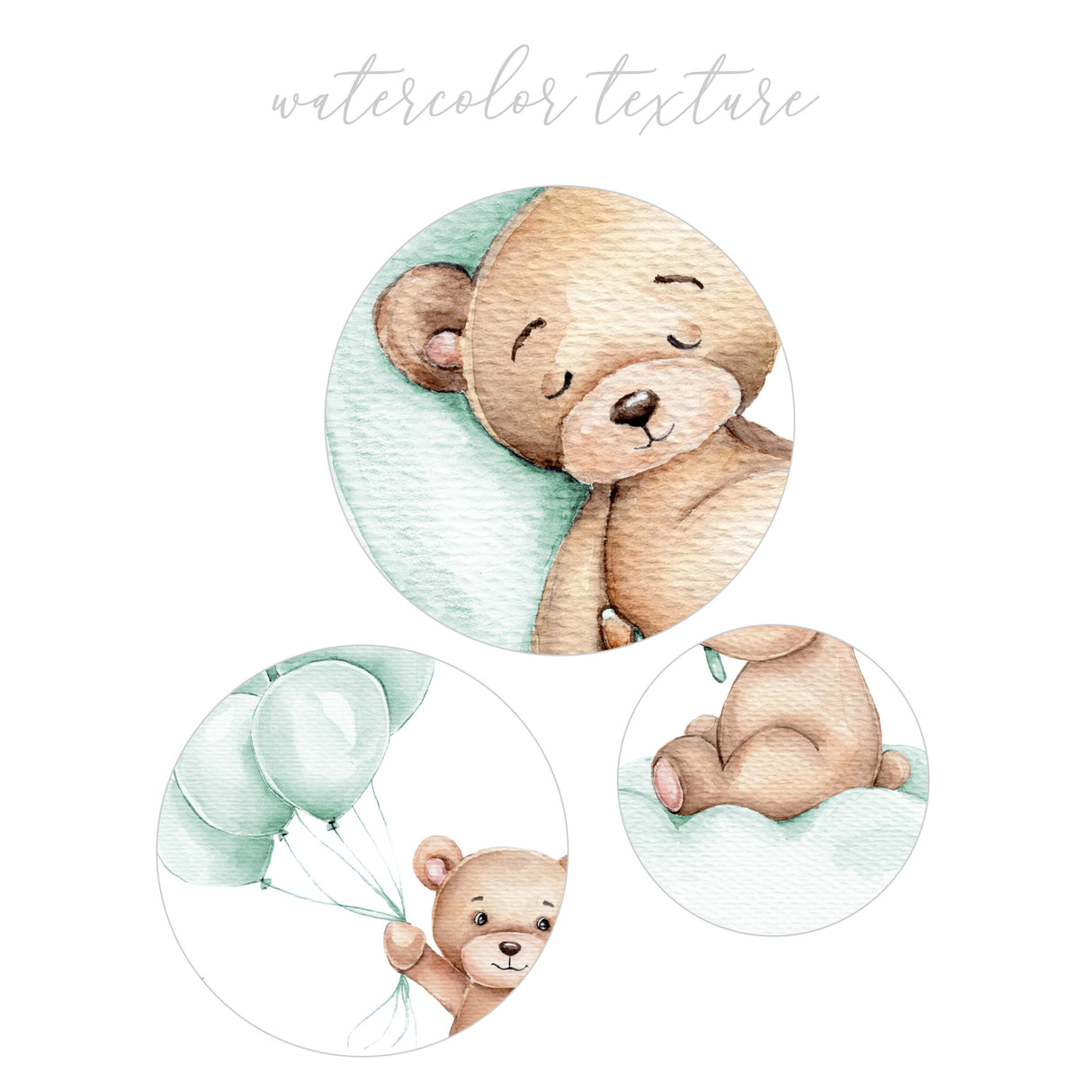 Watercolor teddy bear effect