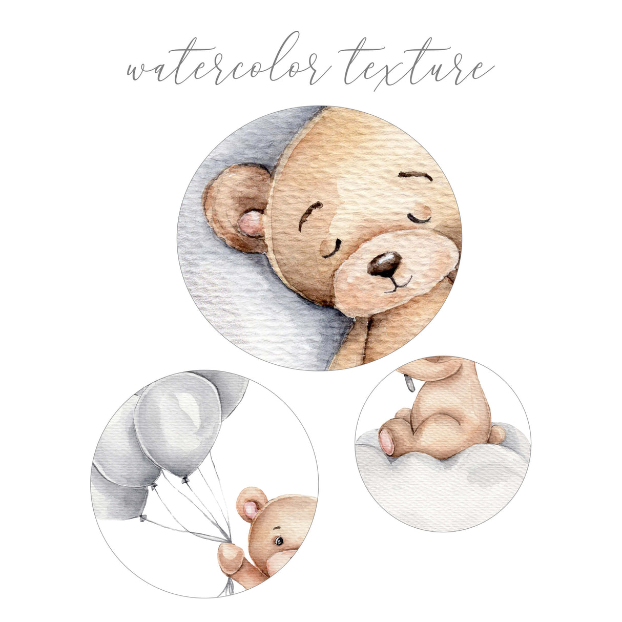 Watercolor teddy bear