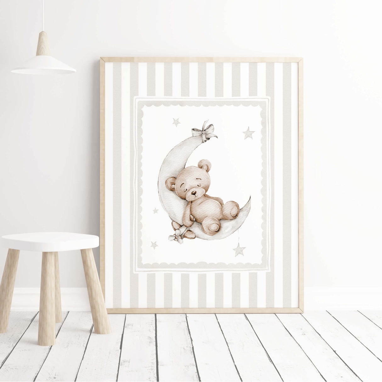 Teddy bear nursery poster set printable wall art for boys and girls baby room