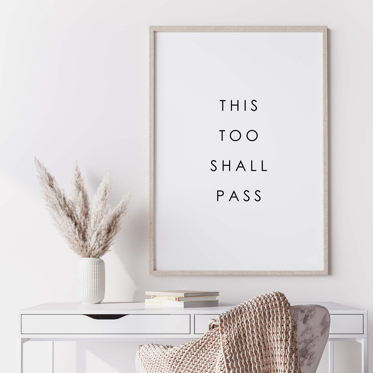 this to shall pass printable for quote minimalist home decor