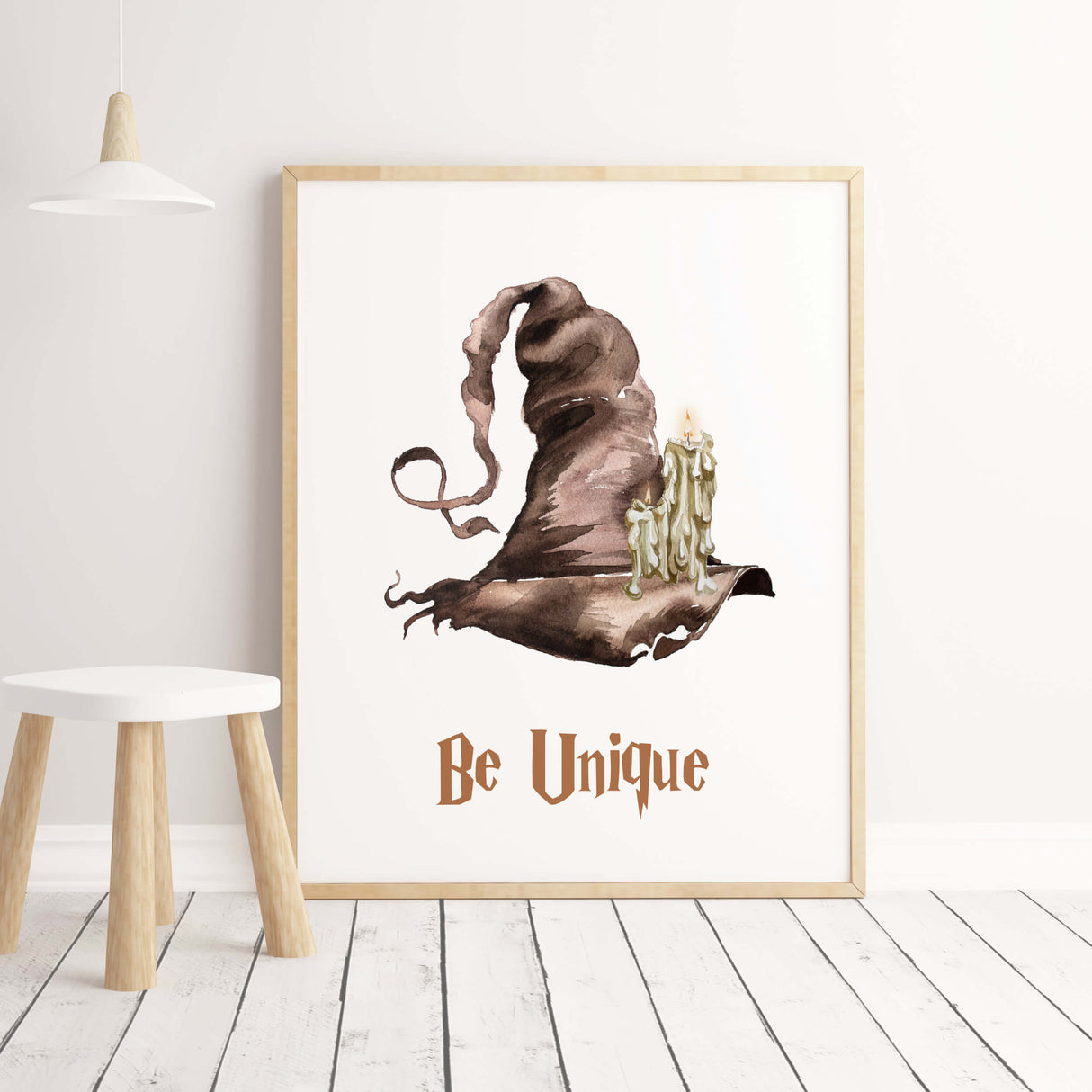 Watercolor wizard print with be unique print for neutral home decor.