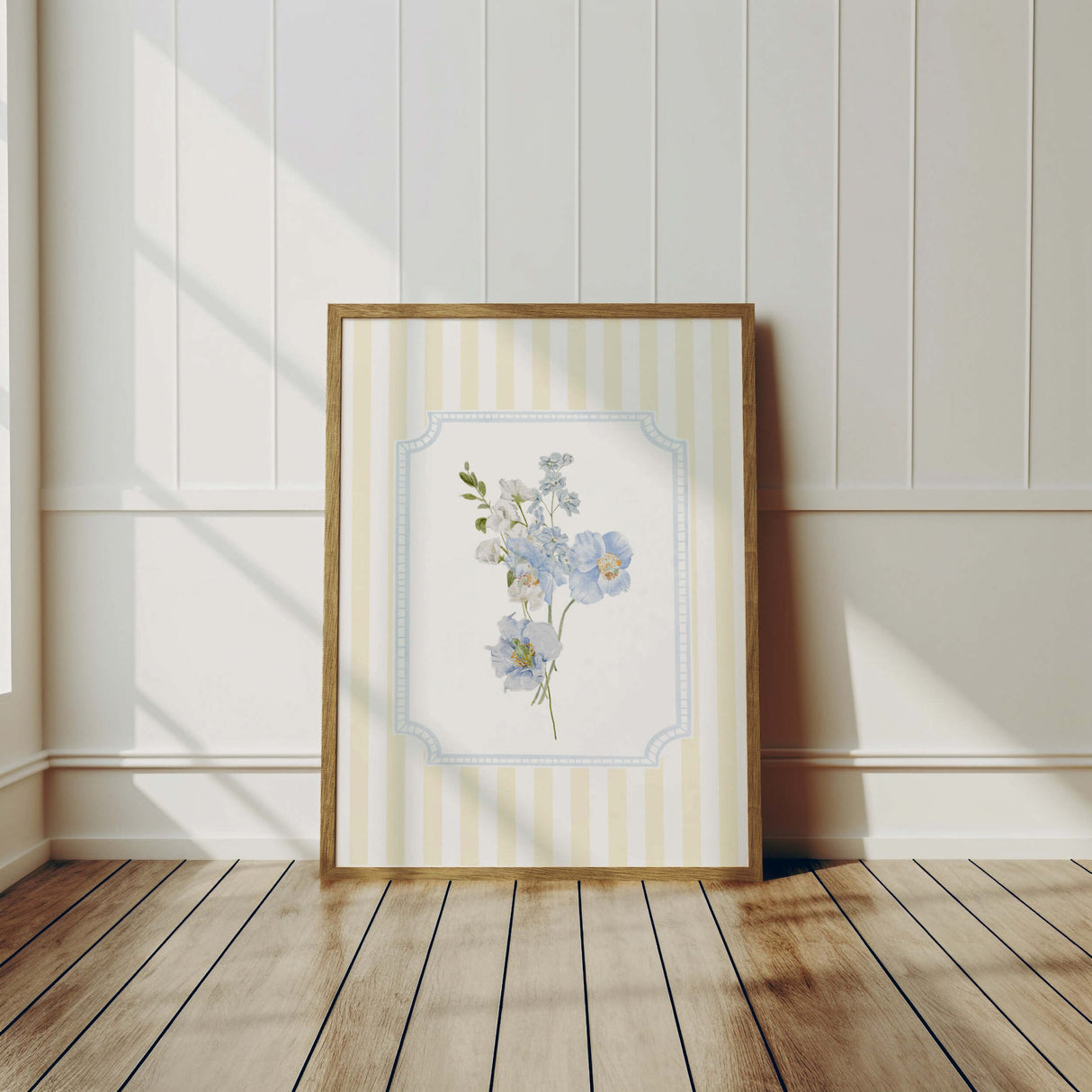 Wildflower and hydrangea yellow nursery decor printable set
