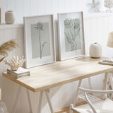 Abstract Flower Line Art Prints with Sage Green Background - Set of 6