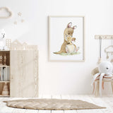 Kangaroo baby animal print for Australian animal themed nursery

