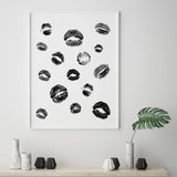 Black kisses print for fashion home decor, love home decor, valentine's day home decor.