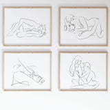 Sex line art bundle print for minimal home decor