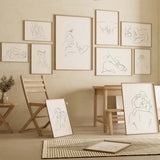 Erotic line art bundle print for minimal home decor