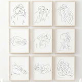 Sex line art bundle printable for minimal home decor